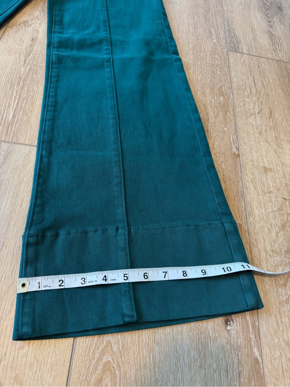 Risen Hunter Green Tummy Control Wide Leg Jeans size 1 / 25 New With Tags - Picture 3 of 9
